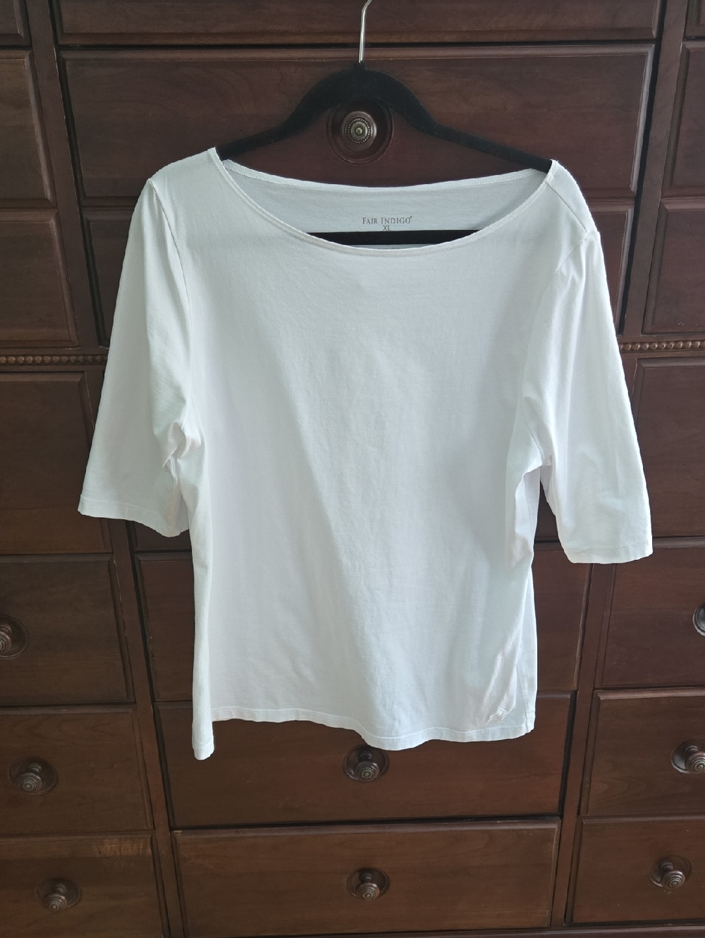Fair Indigo Pima Cotton Shirt Size XL. White. Like New!